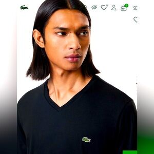 Lacoste • 
Men's Lightweight Pima Cotton V-Neck T-Shirt
Men - Black US Size S